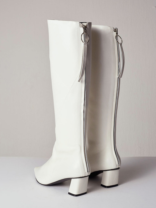 Magot Long Boots Leather Ivory