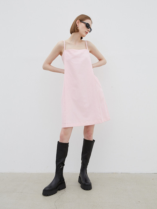 21SS_Casual Back Point Mini Dress (Pink)
