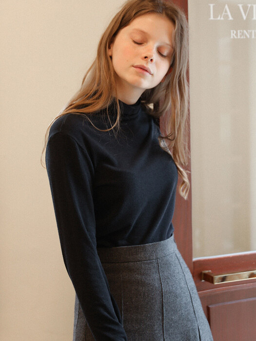 2.24 LAYER KNIT TOP_BLACK