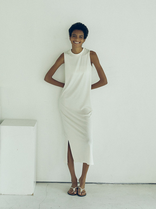 Comfort jersey dress / White