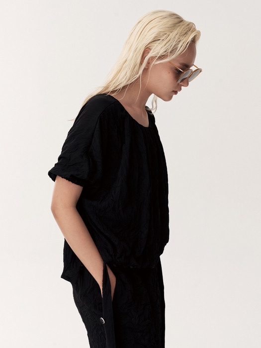 RYCYCLE CRINKLED BLOUSE_BLACK