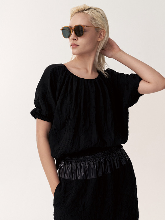 RYCYCLE CRINKLED BLOUSE_BLACK