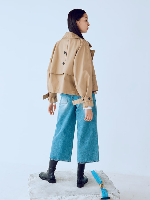 Button Point Short Cocoon Trench  Camel (KE1839M01A)