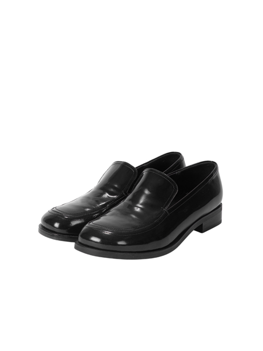 Top Stitch Leather Loafer (Black)