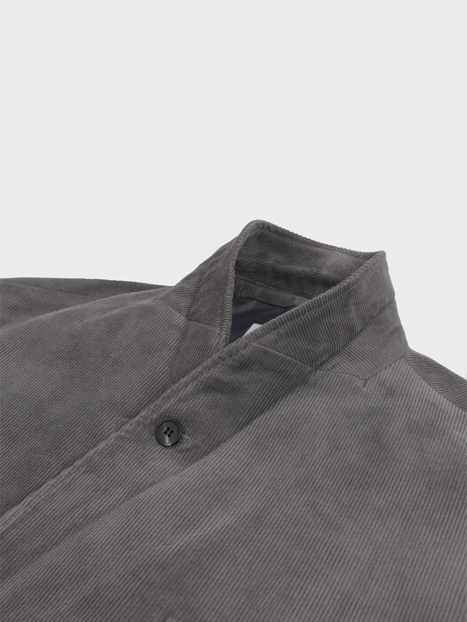 CORDUROY SHAWL COLLAR SET-UP JACKET_CHARCOAL