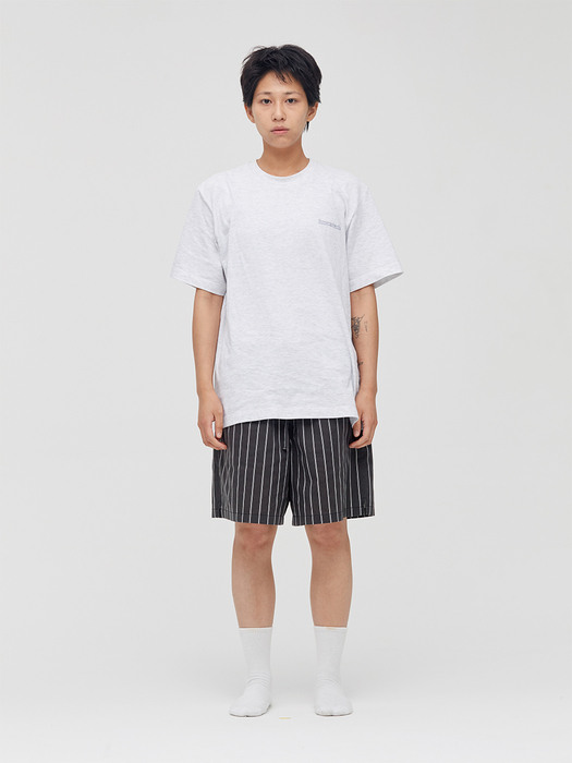 ZIONT_homemade Stripe Pajama Shorts_charcoal grey