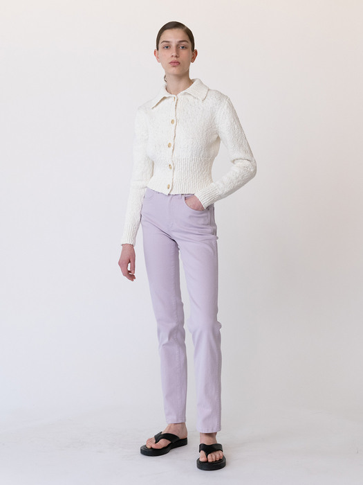 Slim straight pants (lavender)