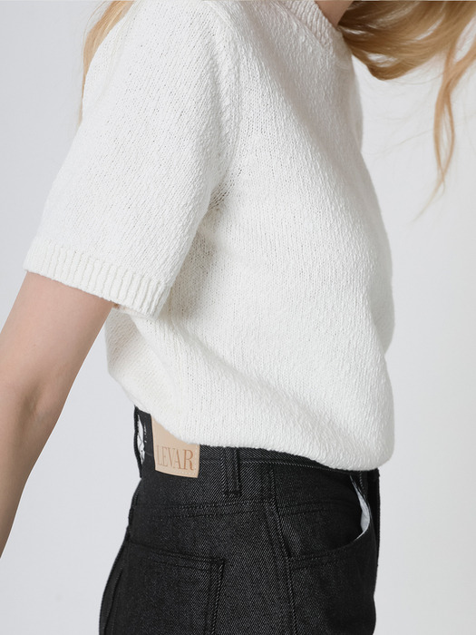 Half-sleeve Boucle Knit Top - 6colors
