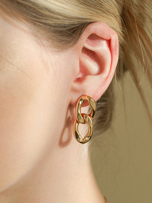 double chain earring E051