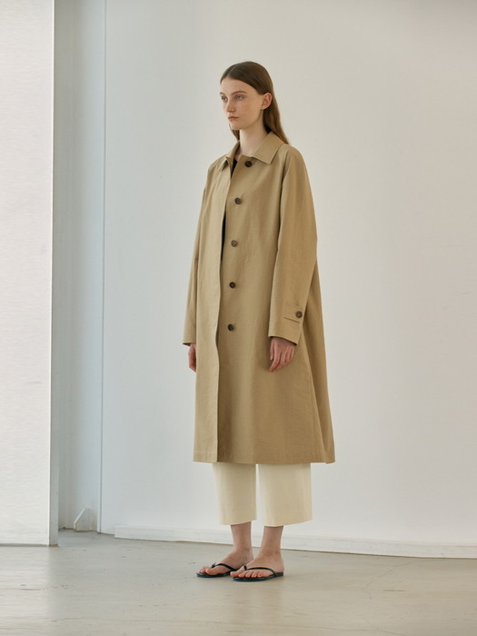 Single trench coat (beige)