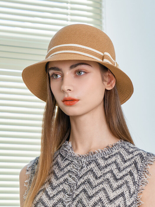 지사 배색 리본 클로슈햇 하이디 (2 colors)