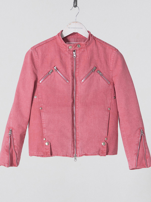 THE VISITOR PIGMENT RIDER JACKET (PINK)