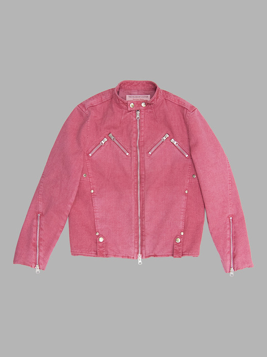 THE VISITOR PIGMENT RIDER JACKET (PINK)