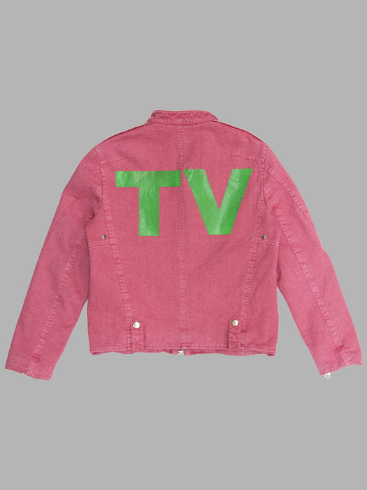THE VISITOR PIGMENT RIDER JACKET (PINK)