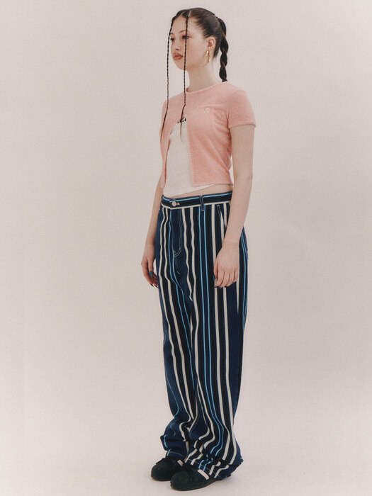 RR STRIPE STRAIGHT PANTS - NAVY