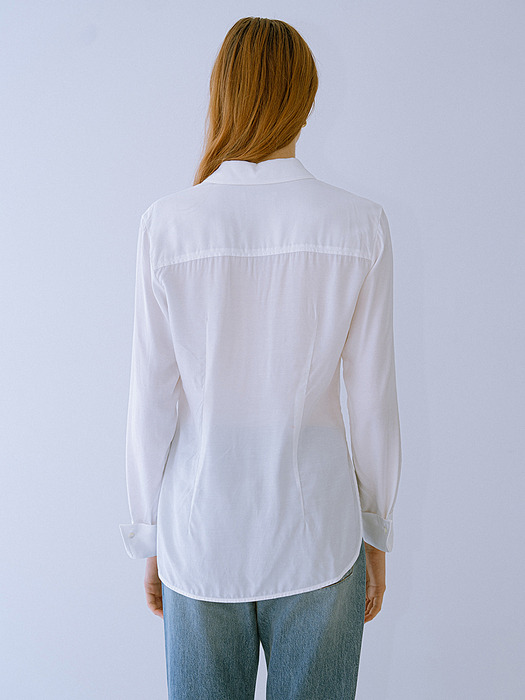 Slim shirt blouse_Ivory