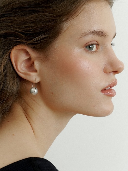 Soft Silver Pearl Ring Earrings