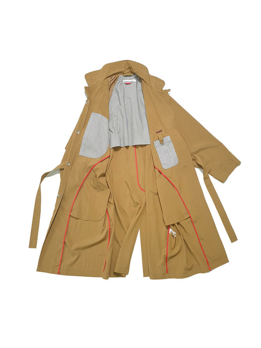 LIGHT FEATHER TRENCH COAT_CAMEL