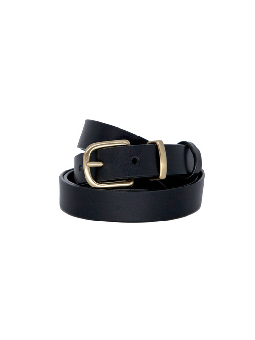 25mm Slim Leather Belt (BLACK)