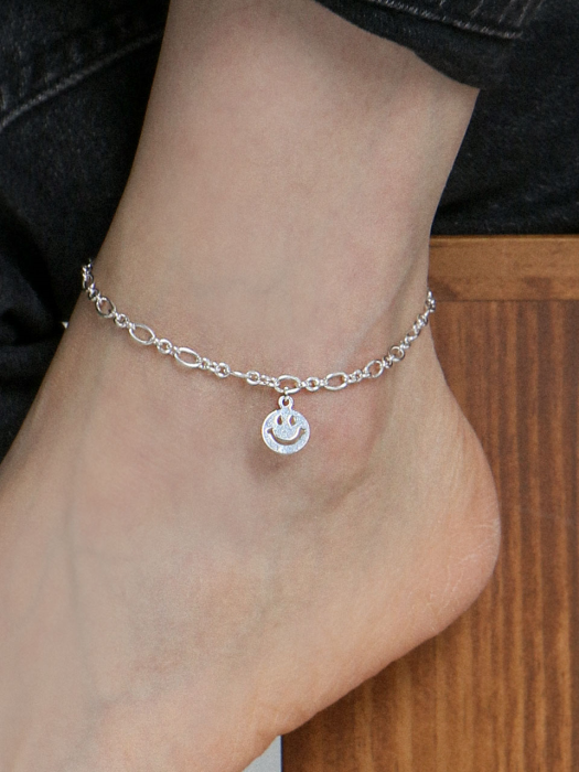 Joyful Smile Silver Anklet Iak24 [Silver]