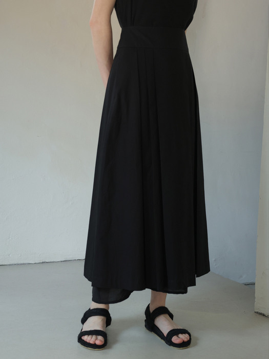 cotton pleats skirt (2color)