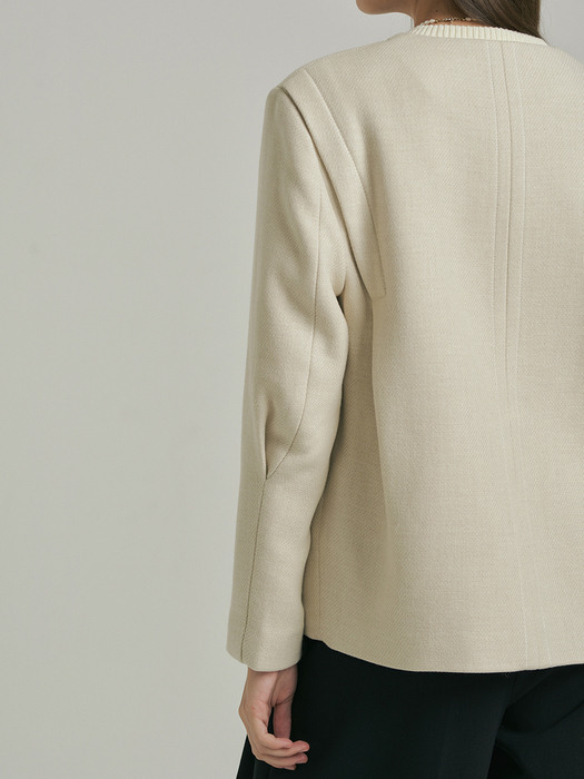 Signature Merci No Collar Jacket_IVORY