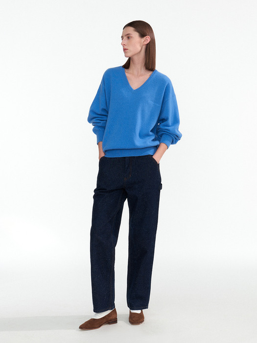 Haig v-neck pullover (Japanese blue)