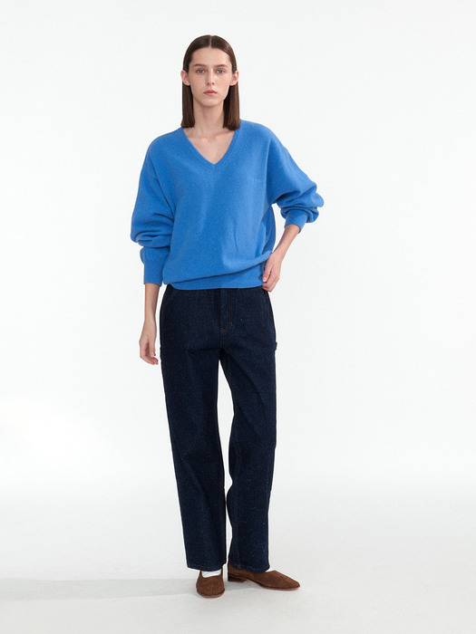 Haig v-neck pullover (Japanese blue)