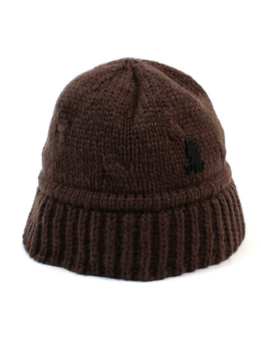 Wool Brown Knit Drop Bucket Hat 울버킷햇