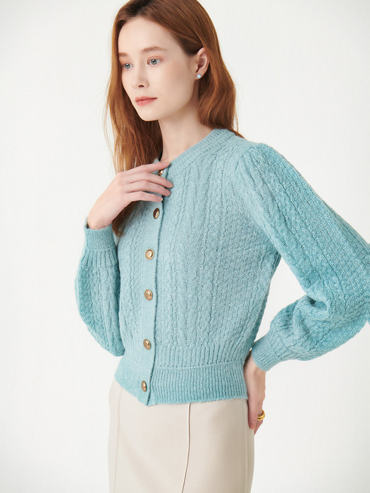 Inca glitter cable cardigan - Mint