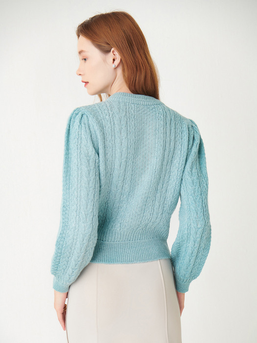 Inca glitter cable cardigan - Mint