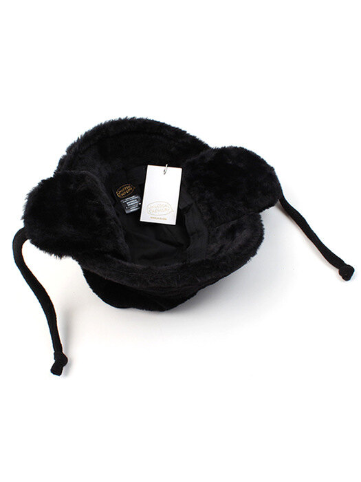 Black Fur Earflap Bucket Hat 귀달이모자