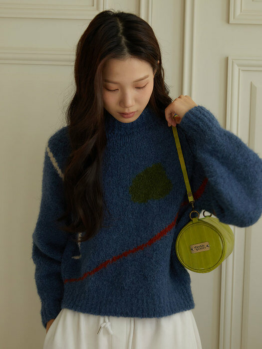 Butter round shoulder bag (버터 라운드 숄더 백) Lime