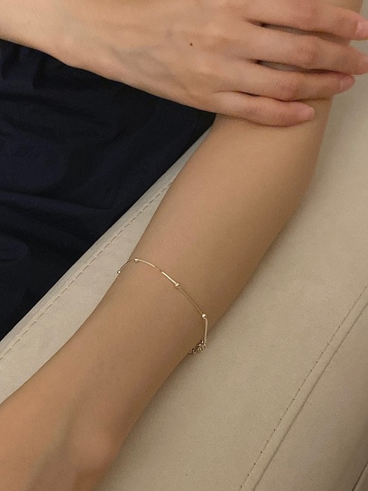 [SILVER925] snake chain ball bracelet