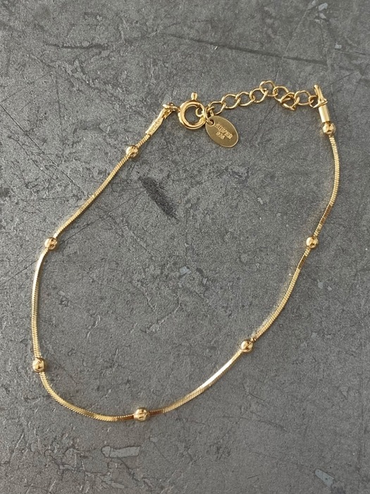 [SILVER925] snake chain ball bracelet