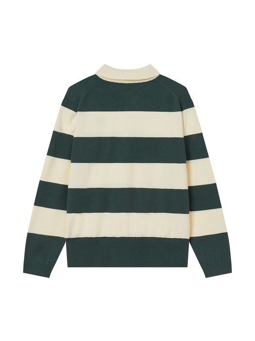 Textbook Stripe Collared Sweater Men - Green