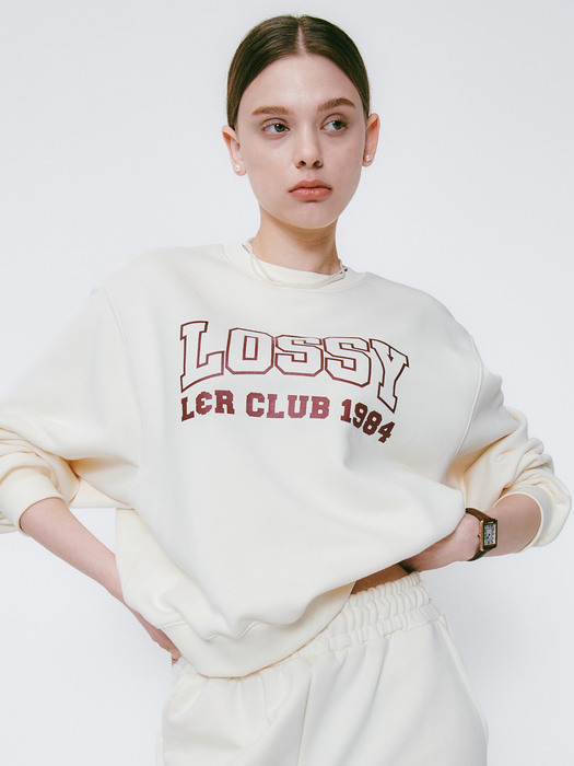Lossy Logo Sweatshirt Cream