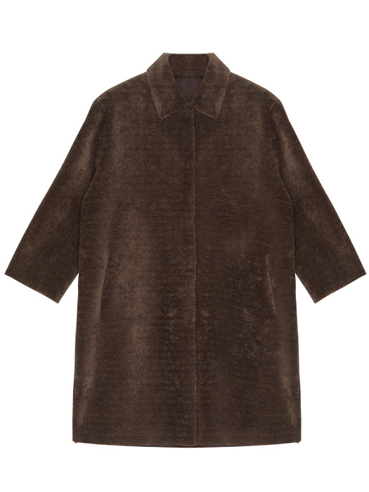 [EXCLUSIVE] Faux Shearing Reversible Half Coat (Brown)