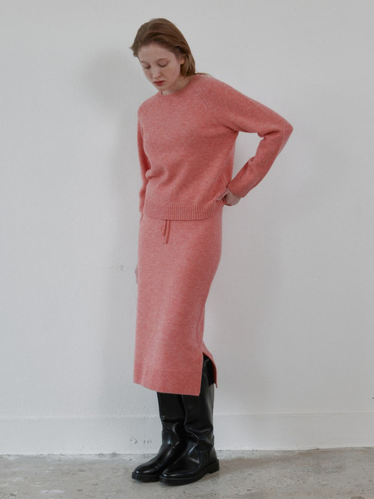 Wool Round Neck Pullover  azalea Pink (WE3151C22X)