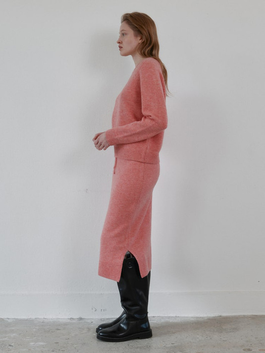 Wool Round Neck Pullover  azalea Pink (WE3151C22X)