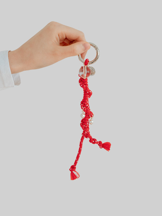 Pearl Key Ring_Red
