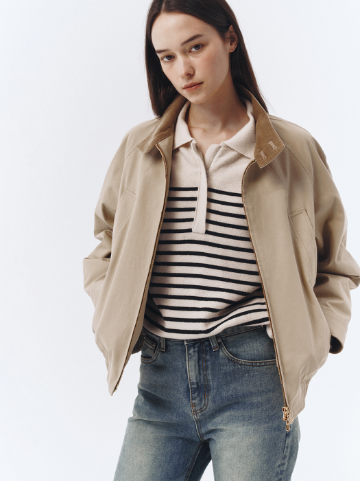 UNISEX CLASSIC HARRINGTON JACKET CLASSIC BEIGE_UDJU3A107I2