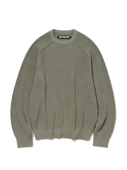 23ss fisherman crewneck knit sage green