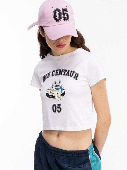 DONUT RABBIT CROP T-SHIRTS_WHITE