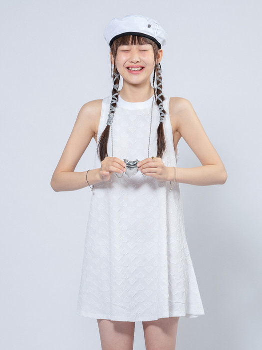 LOY HEART JERSEY DRESS_PURE WHITE