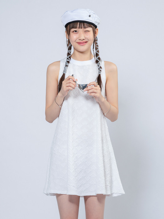 LOY HEART JERSEY DRESS_PURE WHITE