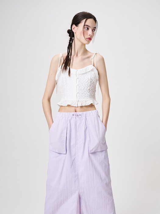 Pocket Stitch Maxi Skirt, Lavender
