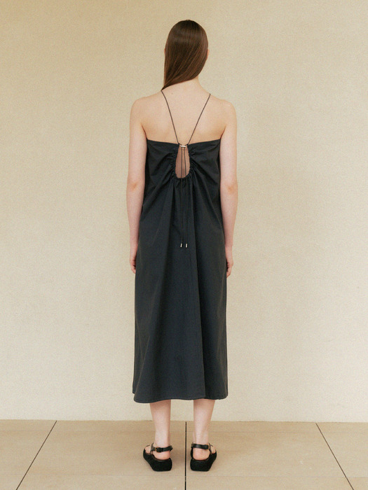 halter-neck drawstring OPS (charcoal)