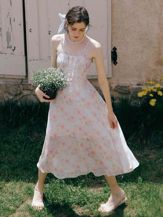 DD_Romantic fairy floral sling dress