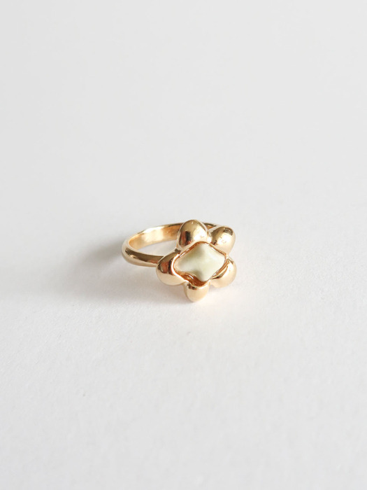 silver 925 Flower ring [DOL Pear gold]
